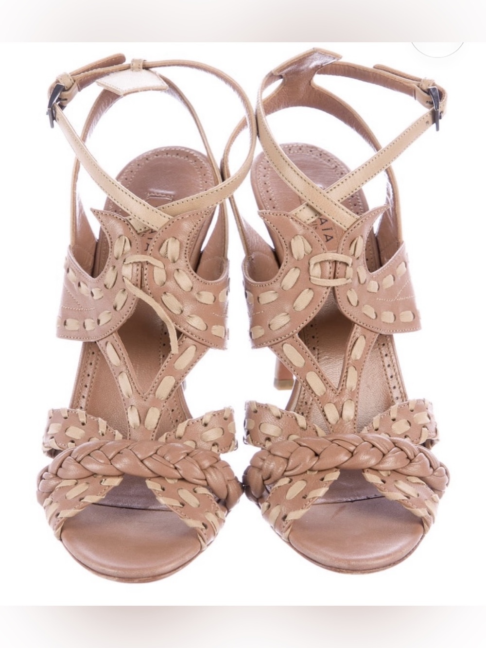 ALAIA Leather Cutout Strappy Sandals